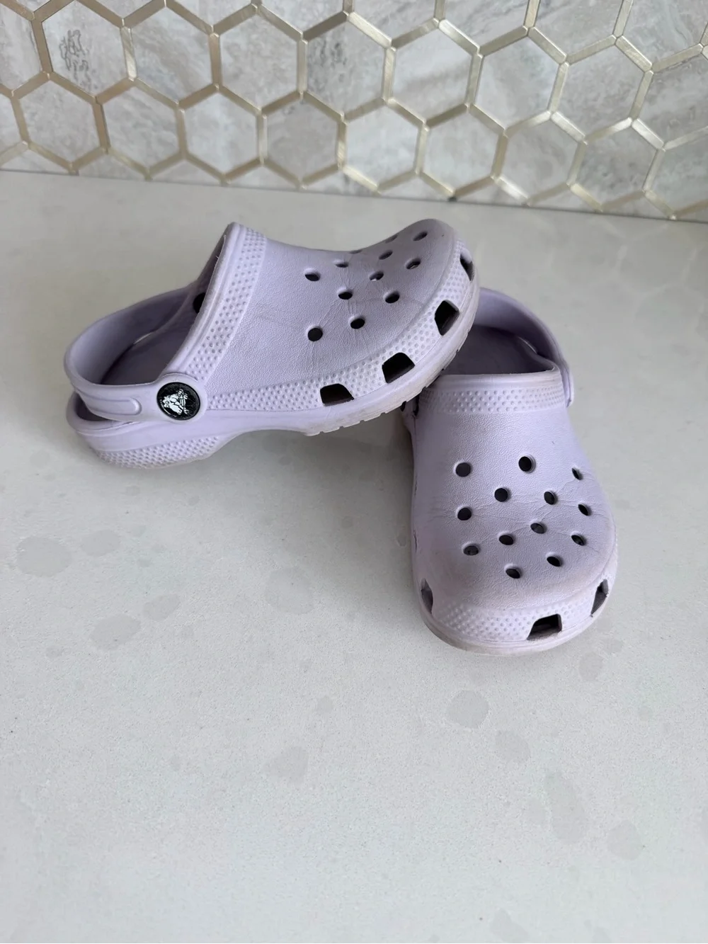 CROCS Light Purple Kids Clog Shoes - Comfortable Everyday Slip-Ons 10C